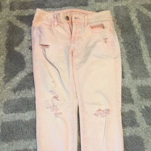 Bright light pink AE Jeggings